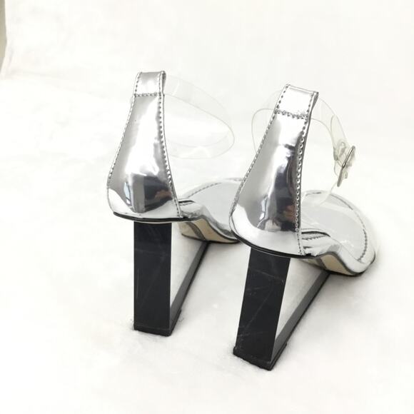 Good American Cinder-F*cking Rella Wedge Silver Sz 9 - Picture 4 of 8